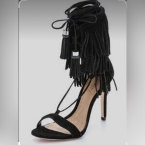 Black Fringe Women's Sandals